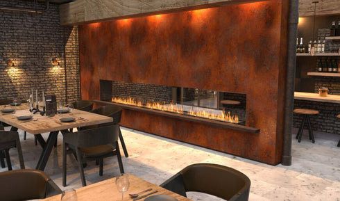 Ecosmart Fire Flex 68DB Double Sided Fireplace Insert - Black Finish / Black Burner - ESF.FX.68DB.B